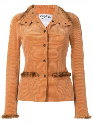 Вельветовая куртка Chanel Pre-Owned. Цвет: оранжевый