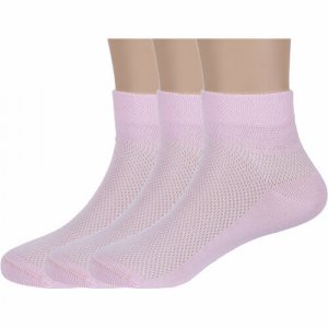 Носки 3 пары, размер 24, розовый RuSocks. Цвет: розовый/светло-розовый