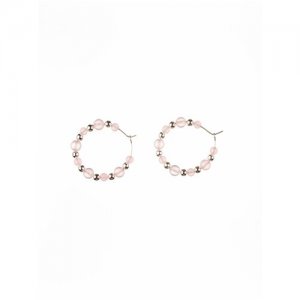 Серьги с подвесками , размер/диаметр 35 мм, серебряный, розовый DARIFLY. Цвет: розовый/серебристый
