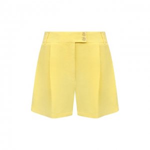 Льняные шорты 120% Lino. Цвет: жёлтый
