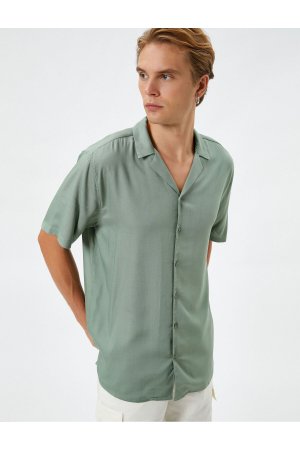 Базовая рубашка с отложным воротником и короткими рукавами Ecovero Viscose , фиолетовый Koton