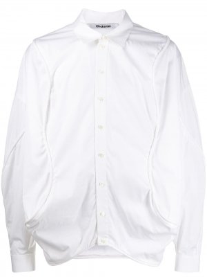 Рубашка с длинными рукавами и закругленным краем Chalayan. Цвет: белый