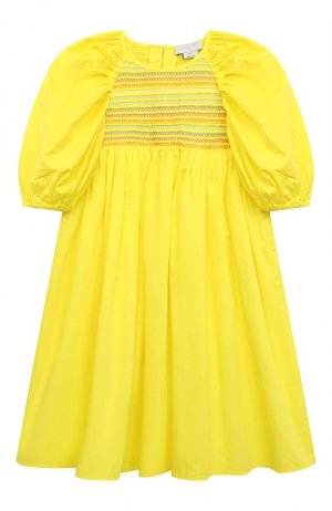 Хлопковое платье Stella McCartney. Цвет: жёлтый
