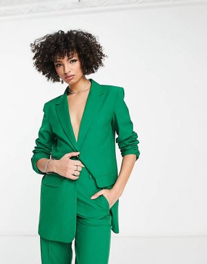 Зеленый узкий пиджак для мальчика ASOS DESIGN Tall Mix & Match
