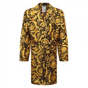 Шелковый халат Versace. Цвет: жёлтый