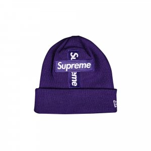 Шапка-бини с логотипом x New Era Cross Box, цвет Фиолетовый Supreme