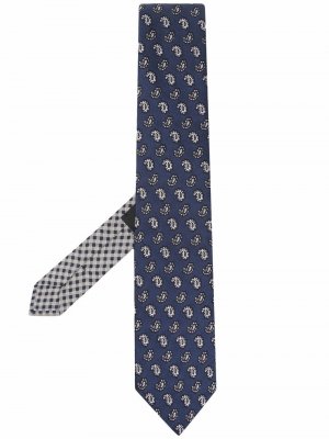 Шелковый галстук с принтом пейсли ETRO. Цвет: синий