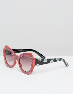 Солнцезащитные очки с принтом на оправе Minkpink. Цвет: красный