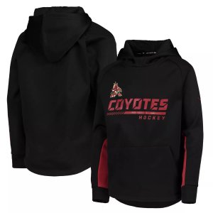 Черная толстовка с капюшоном логотипом Youth Arizona Coyotes Authentic Pro реглан Fanatics