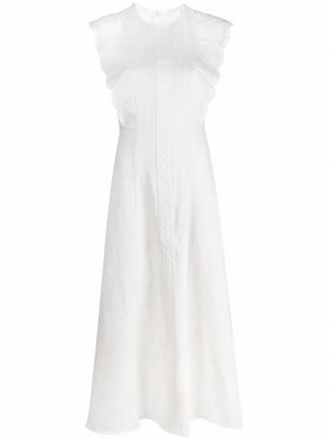 Длинное платье с фестонами Chloé. Цвет: белый