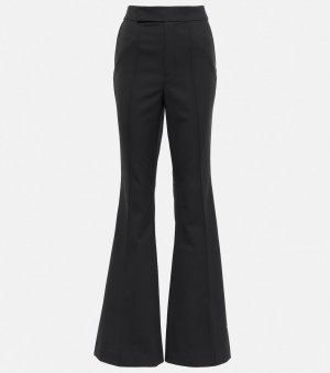 Расклешенные брюки с высокой посадкой из смесовой шерсти ROLAND MOURET, черный Mouret
