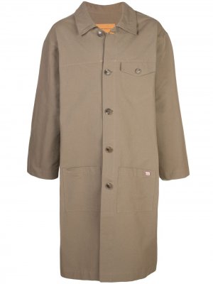 Куртка-дождевик с капюшоном Martine Rose. Цвет: коричневый