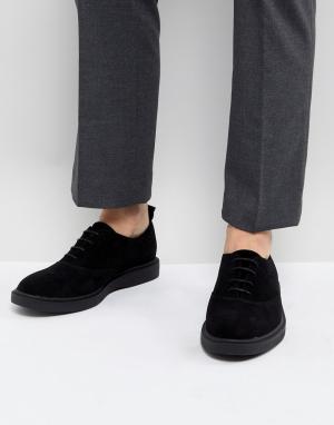 Черные замшевые туфли на шнуровке Zign. Цвет: черный