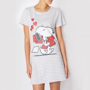 Рубашка ночная Snoopy. Цвет: серый/в полоску