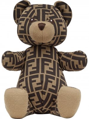 Игрушка в форме медведя с логотипом FF Fendi Kids. Цвет: коричневый