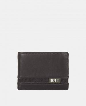 Коричневый кожаный кошелек с портмоне в американском стиле , Liberto