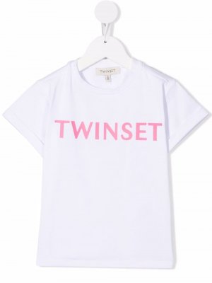 Logo-print short-sleeved T-shirt TWINSET Kids. Цвет: белый