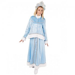 Карнавальный костюм Снегурочка Настенька (8523), 48. пуговка. Цвет: голубой
