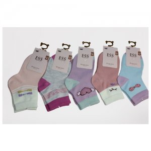 Носки для девочки 5 пар/носки детские. Ess. Цвет: бежевый/серый/голубой/фиолетовый