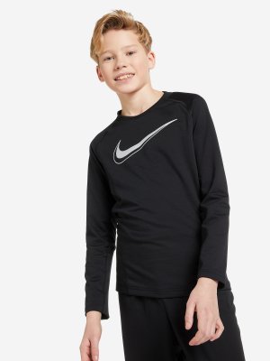 Лонгслив для мальчиков Pro Dri-FIT, Черный, размер 128-137 Nike. Цвет: черный
