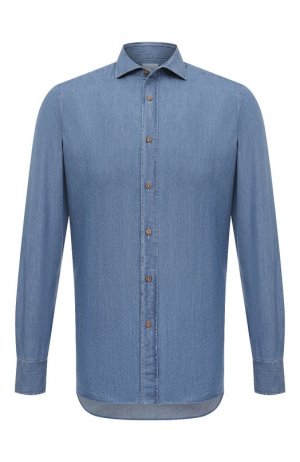 Джинсовая рубашка Giampaolo. Цвет: синий