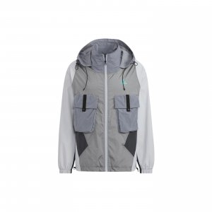 Energy Wave Jacket With Multiple Pockets And Zippered Hood Men Jackets Light-Silver HR4444 Adidas