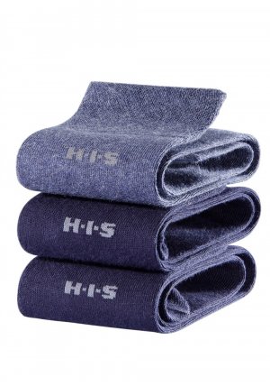 Носки до колена H.I.S, морской синий/пыльный синий H.i.s