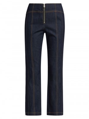 Эластичные прямые укороченные джинсы Loren с высокой посадкой , индиго Cinq à Sept