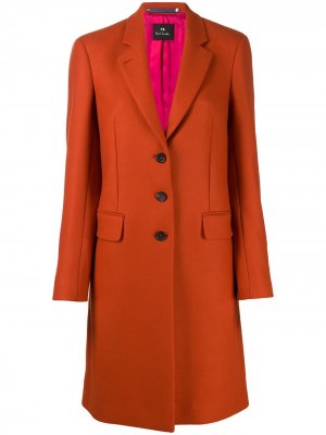 Однобортное пальто PS Paul Smith. Цвет: оранжевый