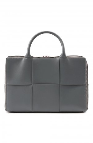 Кожаная сумка для ноутбука Arco Bottega Veneta. Цвет: серый