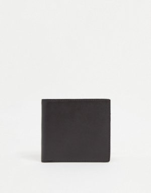 Кожаный складной бумажник с отделкой принтом в стиле либерти -Коричневый цвет Gianni Feraud