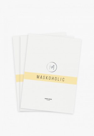 Набор масок для лица Maskoholic Противоотечные, тканевые, лифтинговые и шеи с пептидным комплексом EYE REGENER®, 3 шт.. Цвет: желтый