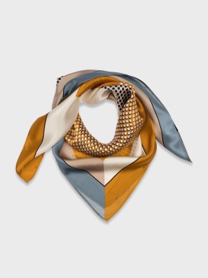 Шелковый платок с принтом ELIS. Цвет: оранжевый