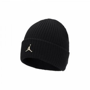 Шапка  Logo, размер L, черный, золотой Jordan. Цвет: черный/белый/золотистый/серый