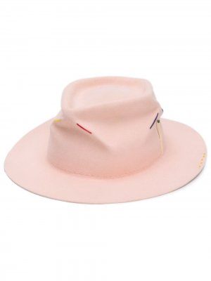 Шляпа с вышивкой Nick Fouquet. Цвет: розовый