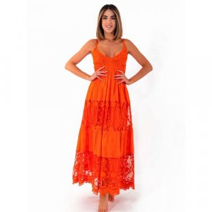 Пляжное платье , размер 46, оранжевый David. Цвет: оранжевый