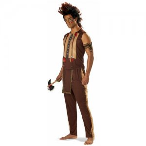 Костюм Индеец-воин взрослый L (48-50) (безрукавка, брюки, повязка на руку) California Costumes