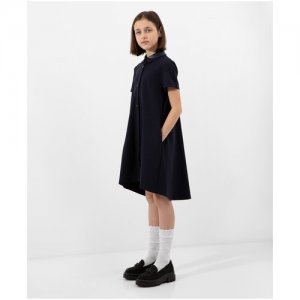 Школьное платье , размер 122, синий Gulliver. Цвет: синий