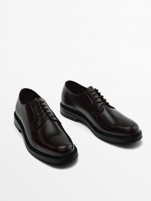 Коричневые туфли дерби , коричневый Massimo Dutti
