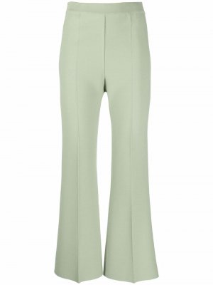 Укороченные расклешенные брюки MRZ. Цвет: зеленый