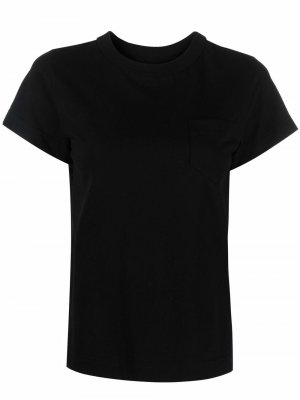 Lace-embroidered panelled T-shirt sacai. Цвет: черный