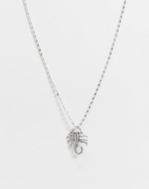 Посеребренное ожерелье с подвеской в виде скорпиона Noxious-Серебристый Regal Rose