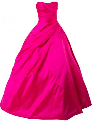 Бальное платье без бретелей Romona Keveza. Цвет: розовый и фиолетовый