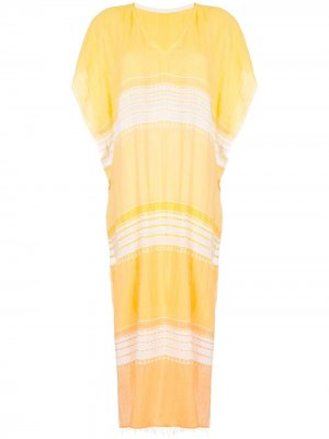 Пляжное платье в полоску с эффектом градиента lemlem. Цвет: желтый
