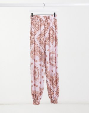 Пляжные фактурные брюки с фиолетовым принтом пейсли от комплекта harem-Мульти ASOS DESIGN