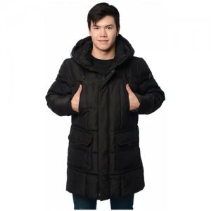Зимняя куртка мужская CLASNA 091 размер 56, черный. Цвет: черный