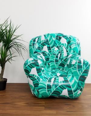 Надувное кресло с пальмовым принтом Sunnylife. Цвет: зеленый