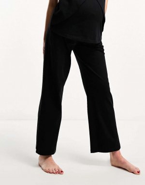 Черные хлопковые пижамные брюки Mix & Match ASOS DESIGN Maternity