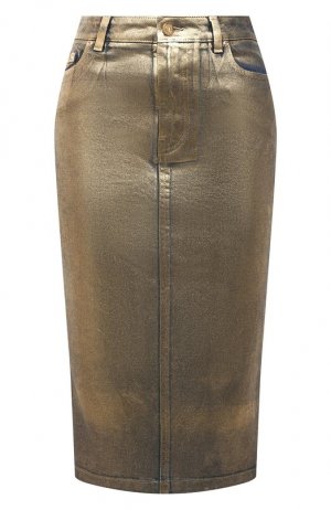 Джинсовая юбка Tom Ford. Цвет: золотой