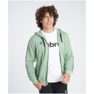 Толстовка мужская с капюшоном UMBRO Fw Taped Zip Hoodie 65776U-KM4, размер XXL, цвет зеленый. Цвет: зеленый